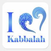 Carré I love Kabbalah Rectangular Sticker (Devant)
