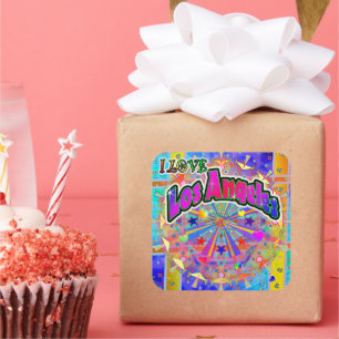 Carré I LOVE Los Angeles Cosmic Unity Sticker