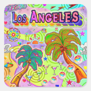 Carré I LOVE Los Angeles Vacation Target Sticker