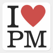 Carré I ❤️ Love PM - Project Management STICKER (Devant)