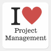 Carré I ❤️ Love Project Management STICKER (Devant)
