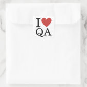 Carré I ❤️ Love QA - Quality Assurance STICKER (Sac)