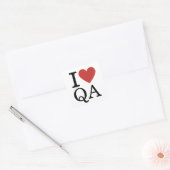 Carré I ❤️ Love QA - Quality Assurance STICKER (Enveloppe)