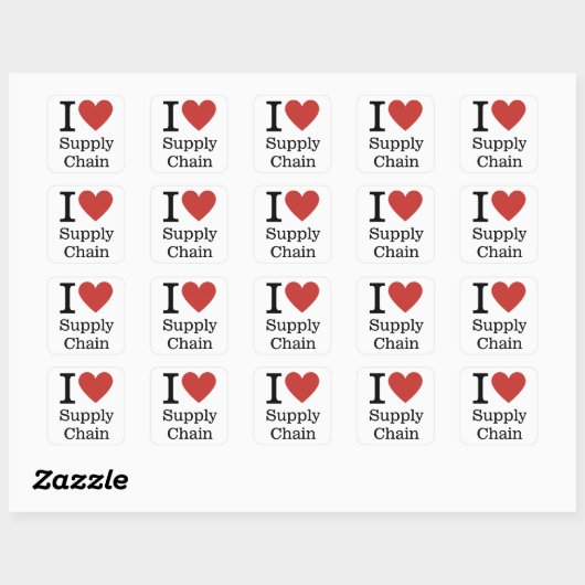 Carré I ❤️ Love Supply Chain STICKER (Feuille)