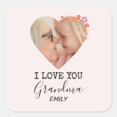 Carré I Love You Grandma | Personalized Sticker (Devant)