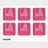 Carré Il s'ajoute dans Sticker framboise (Feuille)