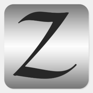 Carré Initiale Sur Sticker En Plaque Métal