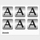 Carré Initiale Sur Sticker En Plaque Métal (Feuille)