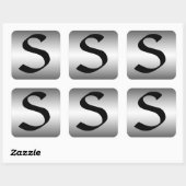 Carré Initiale Sur Sticker En Plaque Métal (Feuille)
