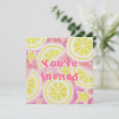 Carré invitation citrons de citrons rose (Debout devant)