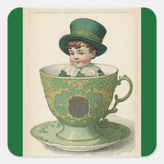 Carré Irish Lad In Tea Cup Sticker