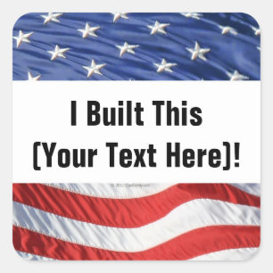 Carré J'Ai Construit Ça ! Sticker (personnalisé)