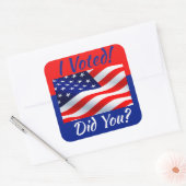 Carré J'ai voté Sticker (Enveloppe)