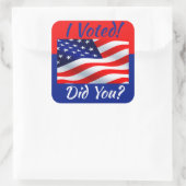 Carré J'ai voté Sticker (Sac)
