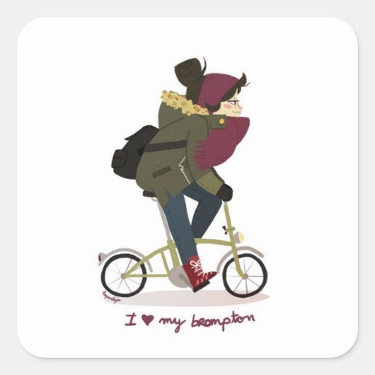 Carré J'Aime Mon Sticker Brompton ! Aidez les enfants da (Devant)