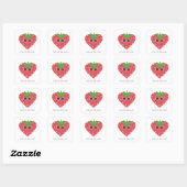 Carré Je T'Aime Berry Beaucoup Sticker fraise (Feuille)