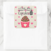 Carré Je T'Aime Plus Que Sticker Cupcakes (Sac)