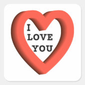Carré je vous aime Sticker (Devant)