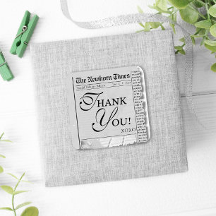 Carré Joli Baby shower de journal Merci Favor Sticker