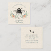 Carré Joli Carte de visite de fleurs d'abeille (Devant / Derrière)