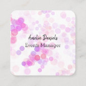 Carré Joli Carte de visite rose Bokeh (Devant)