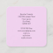 Carré Joli Carte de visite rose Bokeh (Dos)