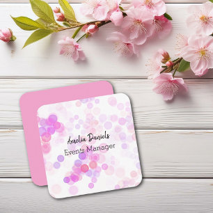Carré Joli Carte de visite rose Bokeh