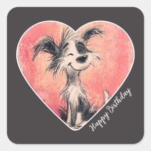 Carré Joli Sticker Anniversaire Shaggy Dog Doodle