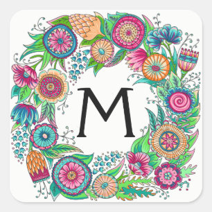 Carré Joli Sticker Floral Monogram