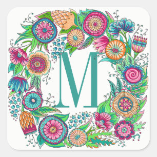 Carré Joli Sticker Floral Monogram