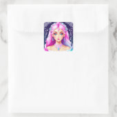Carré Joli Sticker Princess à Haired Rose (Sac)