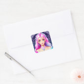 Carré Joli Sticker Princess à Haired Rose (Enveloppe)
