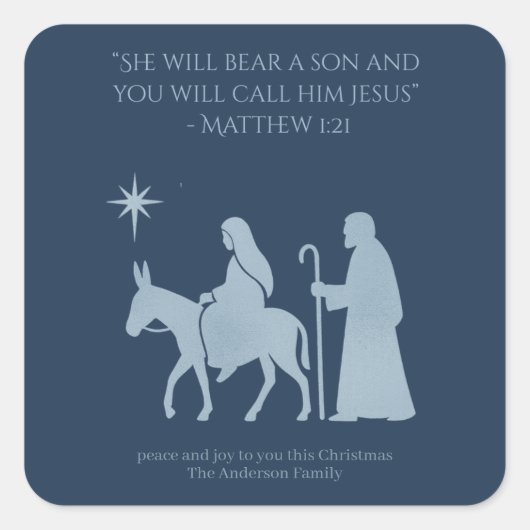 Carré Journey to Bethlehem Sticker – Mary and Joseph (Devant)