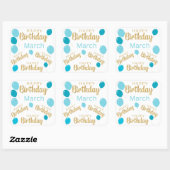 Carré Joyeuse marche anniversaire anniversaires Sticker (Feuille)