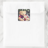 Carré Joyeuses vacances Teddy Bear Sticker (Sac)