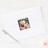 Carré Joyeuses vacances Teddy Bear Sticker (Enveloppe)