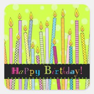 Carré Joyeux anniversaire avec Candles Galore! Sticker c