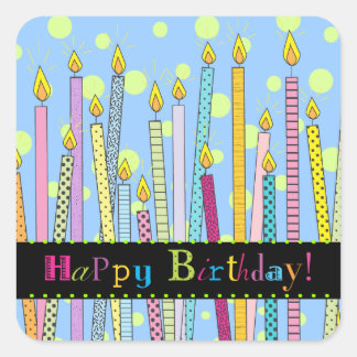Carré Joyeux anniversaire avec Candles Galore! Sticker c