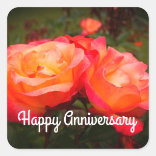 Carré Joyeux anniversaire Rainbow Sorbet Rose #3 Sticker