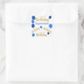 Carré Joyeux anniversaire Septembre anniversaire Sticker (Sac)
