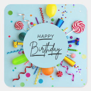 Carré Joyeux Anniversaire Surprise Sticker