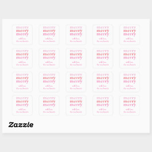 Carré Joyeux Joyeux Joyeux cadeau de Noël Sticker étique