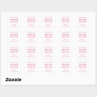 Carré Joyeux Joyeux Joyeux cadeau de Noël Sticker étique