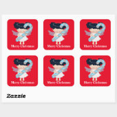 Carré Joyeux Noël Angel Vacances sticker (Feuille)