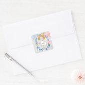 Carré Joyeux Pâques, Sticker Bunny (Enveloppe)