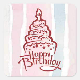Carré Joyeux Sticker d'anniversaire