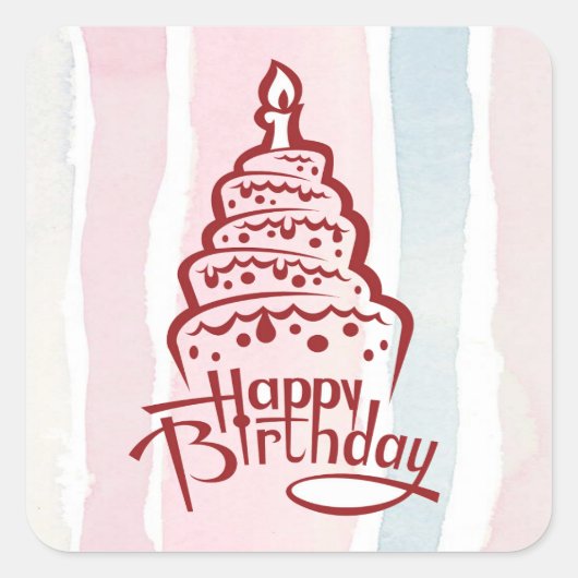 Carré Joyeux Sticker d'anniversaire (Devant)