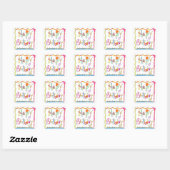 Carré Joyeux Sticker d'anniversaire (Feuille)
