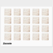 Carré Joyful Beige Watercolor Wedding Sticker (Feuille)