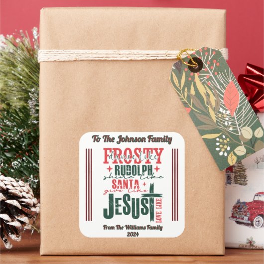 Carré Joyful Holiday Sticker for Christmas (vacances)